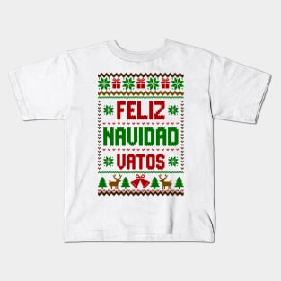 Feliz Navidad Vatos ugly sweater Kids T-Shirt